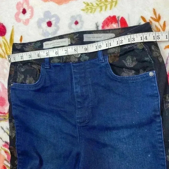 Pilcro and the letterpress high rise skinny jeans floral contrast stripe size 28 - Picture 10 of 15